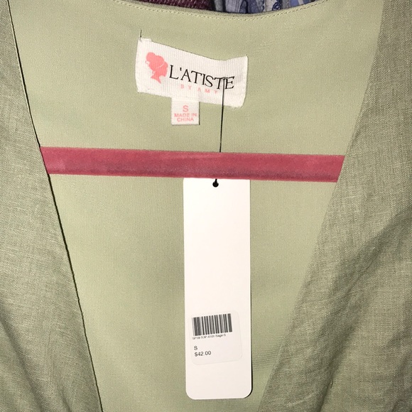 Green front tie crop top - Picture 3 of 5